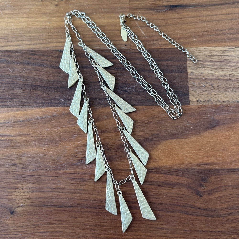 Avenue Gold Tone Geometric Charm Renaissance Minimalist Art Deco Necklace